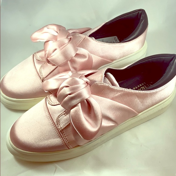 Shellys London Edgar Pink Satin Platform Sneaker - Picture 1 of 6